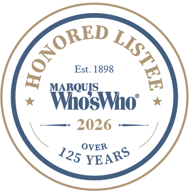 Marquis Who's Who Honored List seal for 2026, celebrating over 125 years of recognizing distinguished individuals.