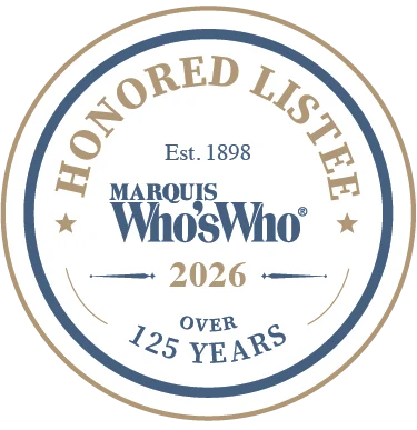 Marquis Who's Who Honored List seal for 2026, celebrating over 125 years of recognizing distinguished individuals.