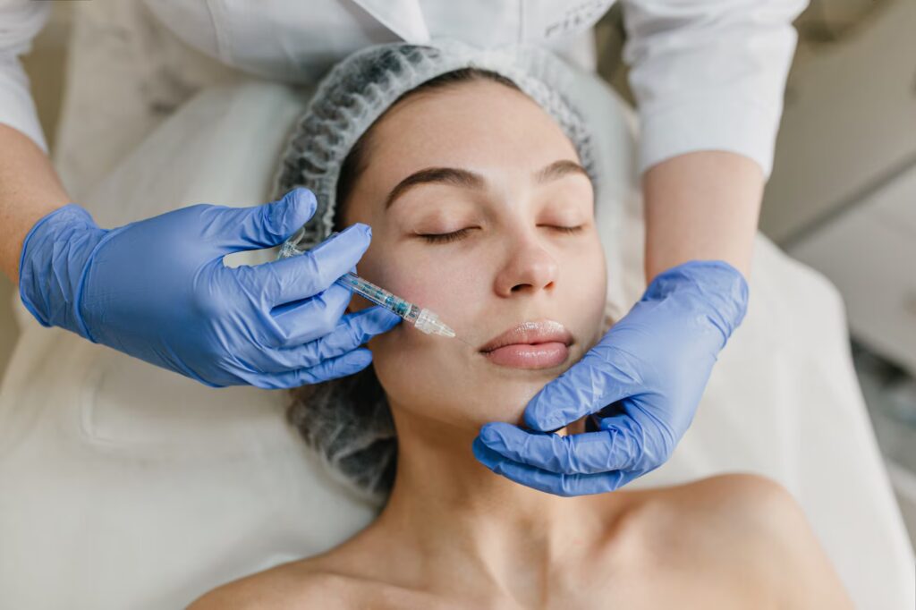 Injecting Botox treatment